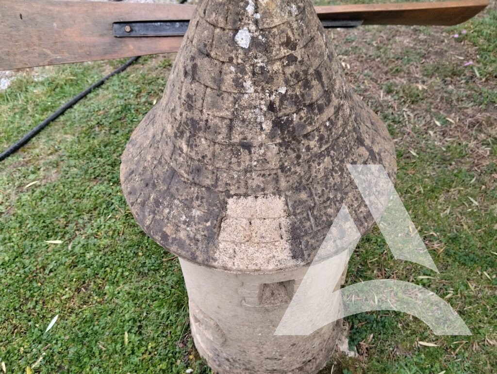 Entretien extérieur d'un toit de moulin décoratif pour jardin, élimination de mousses et salissures