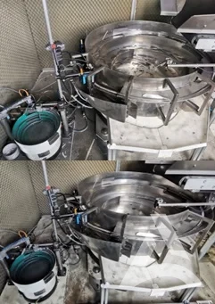 Avant / Après Nettoyage Machine de conditionnement et de comptage avec résidus de suie