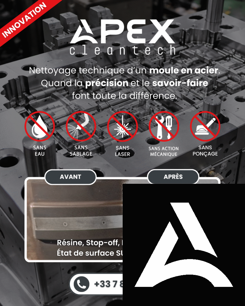 Post LinkedIn sur le nettoyage de moules industriels