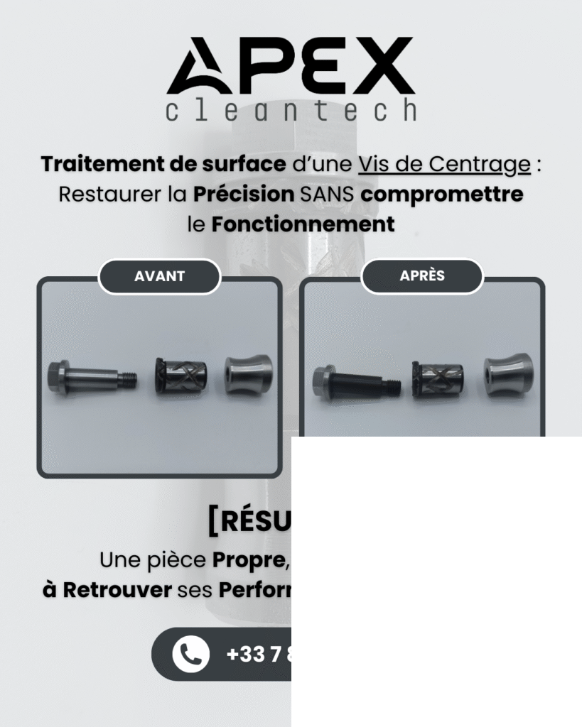 Post LinkedIn sur le traitement de surface d'une vis de centrage