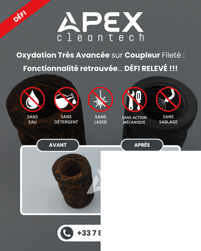 Post LinkedIn : Oxydation Très Avancée sur Coupleur Fileté : Fonctionnalité retrouvée... DÉFI RELEVÉ !!!