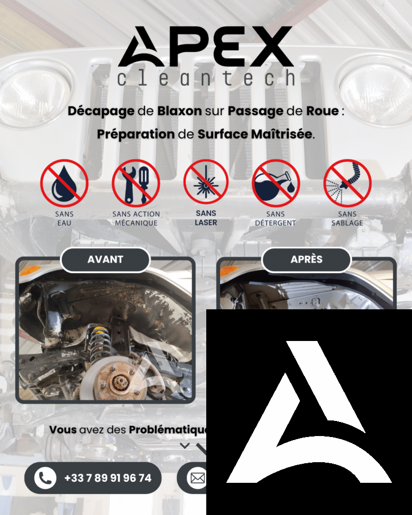 Décapage de Blaxon sur Passage de Roue : Préparation de Surface Maîtrisée